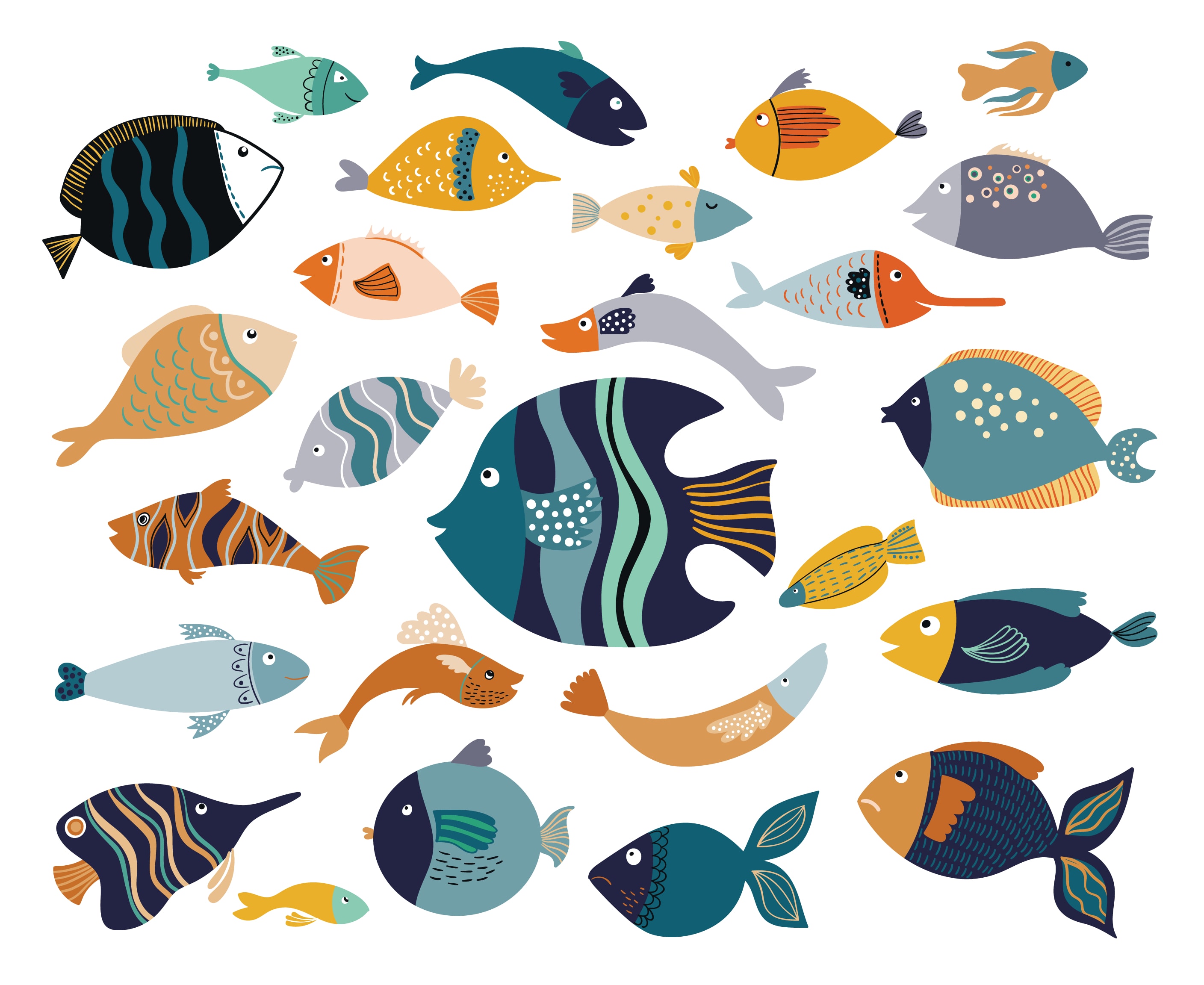 Creatively drawn Marine Fish